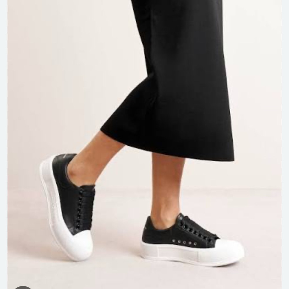Alexander McQueen Plimsoll Cream Canvas Sneakers